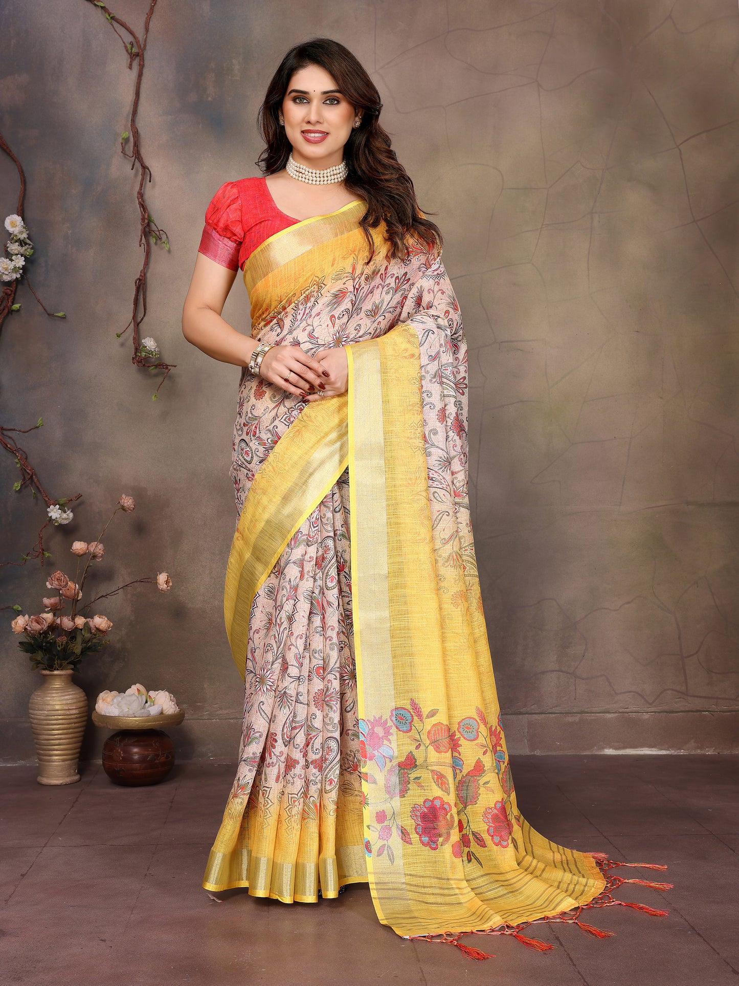 Linen World Handwoven Cotton Saree
