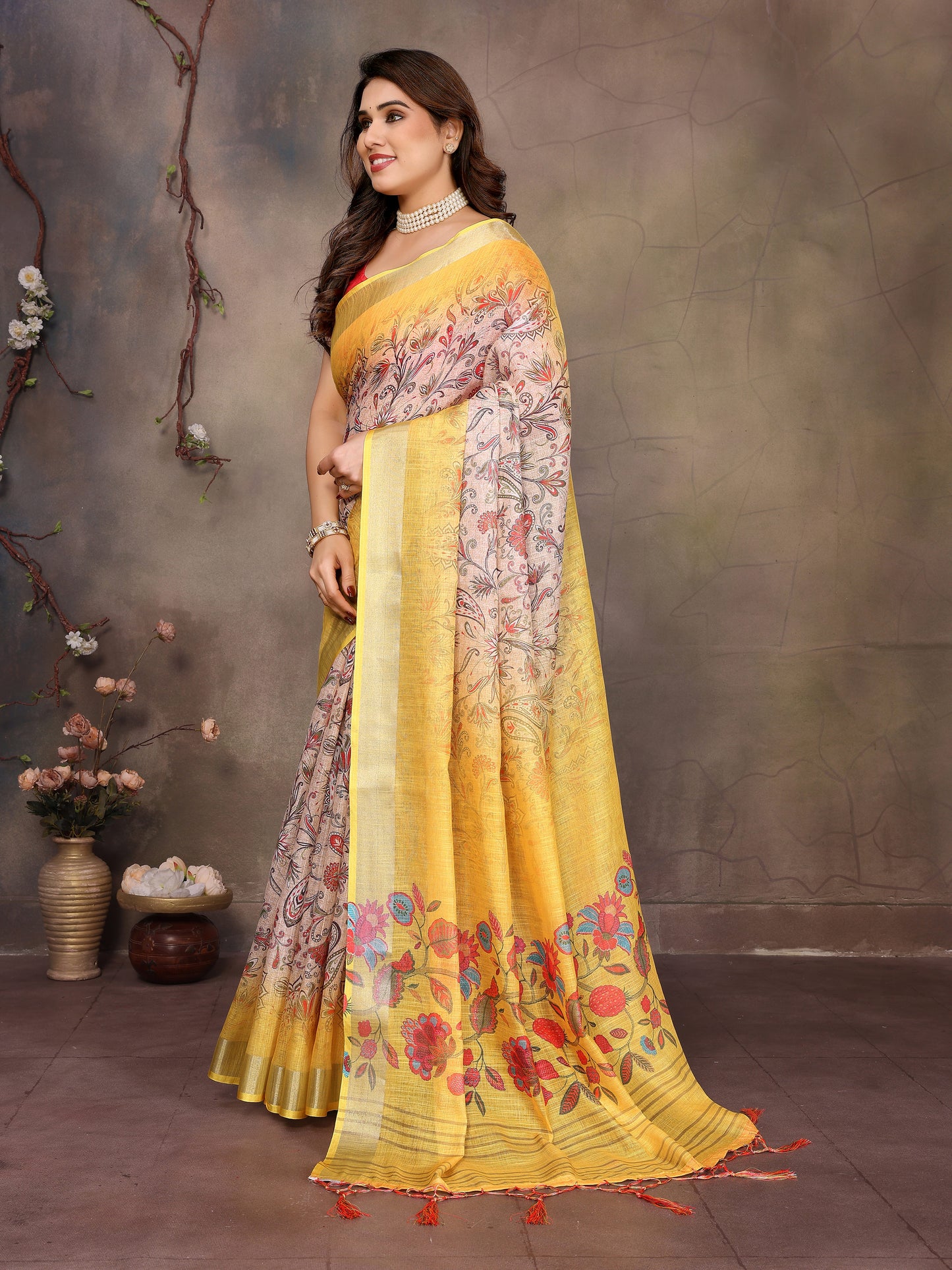 Linen World Handwoven Cotton Saree