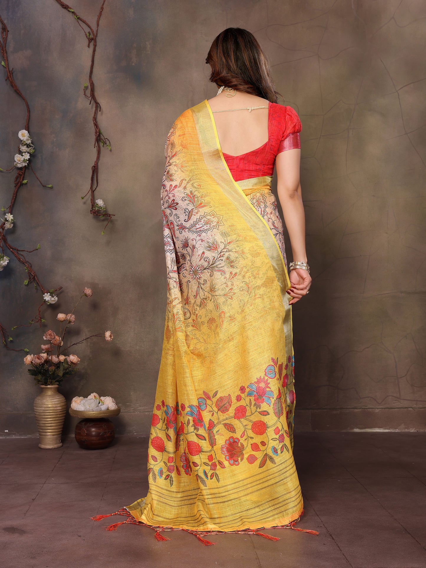 Linen World Handwoven Cotton Saree
