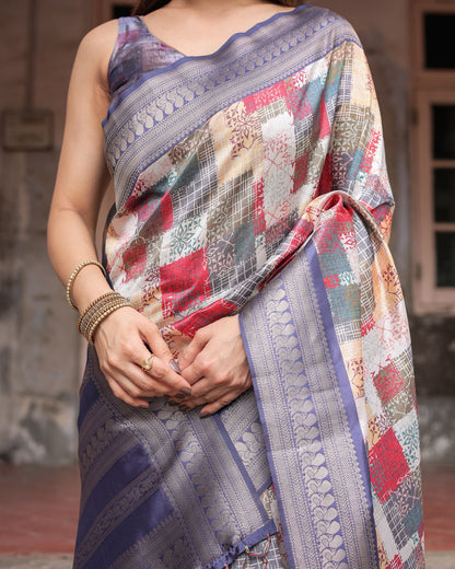 🌟 Exclusive Banarasi Digital Print Silk Saree! 🌟