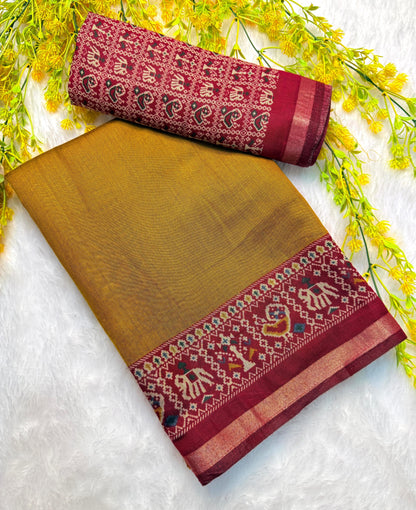 Soft mul mul cotton silk sarees  with pen kalamkari design