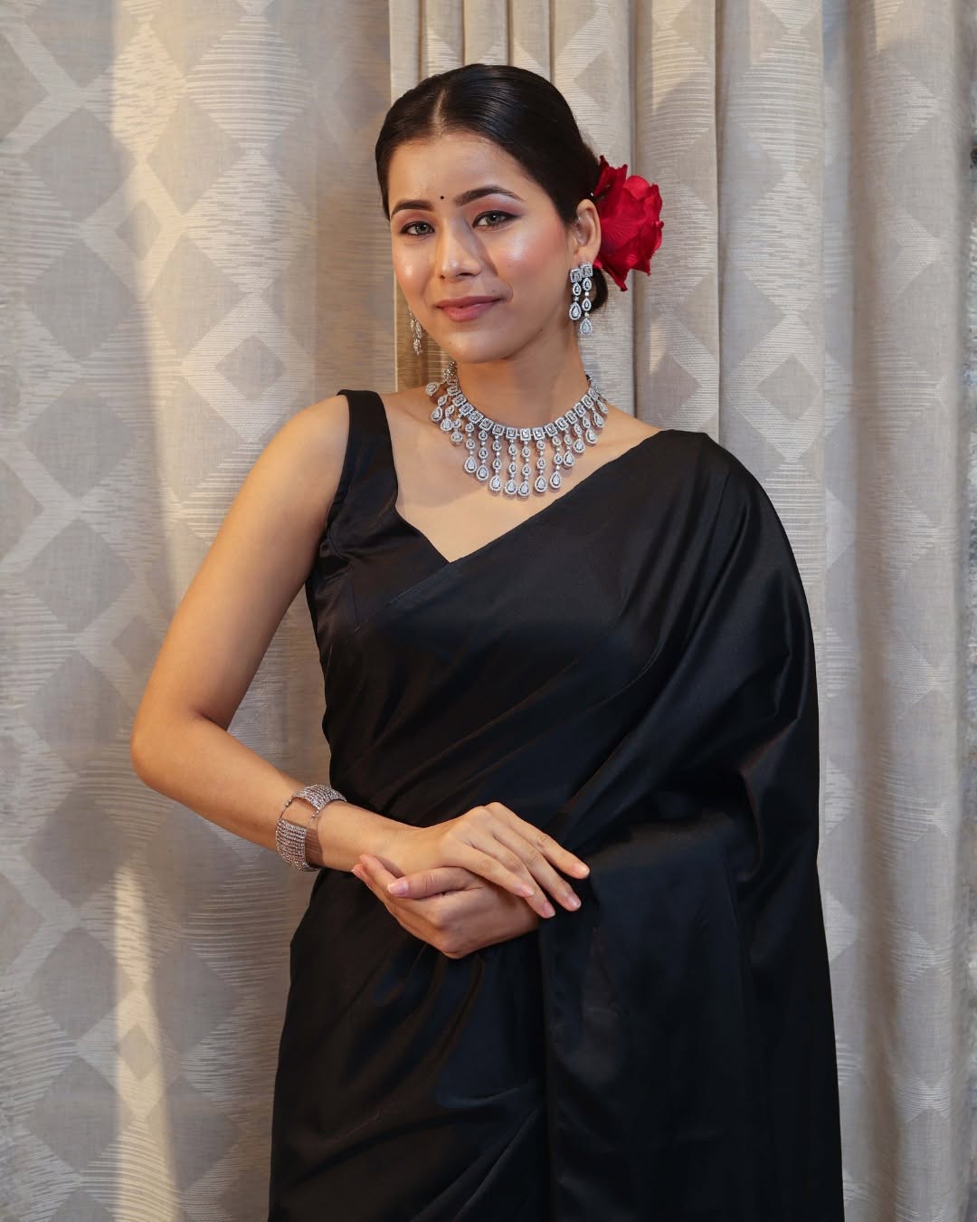 Royal Grace in Classic Black Saree