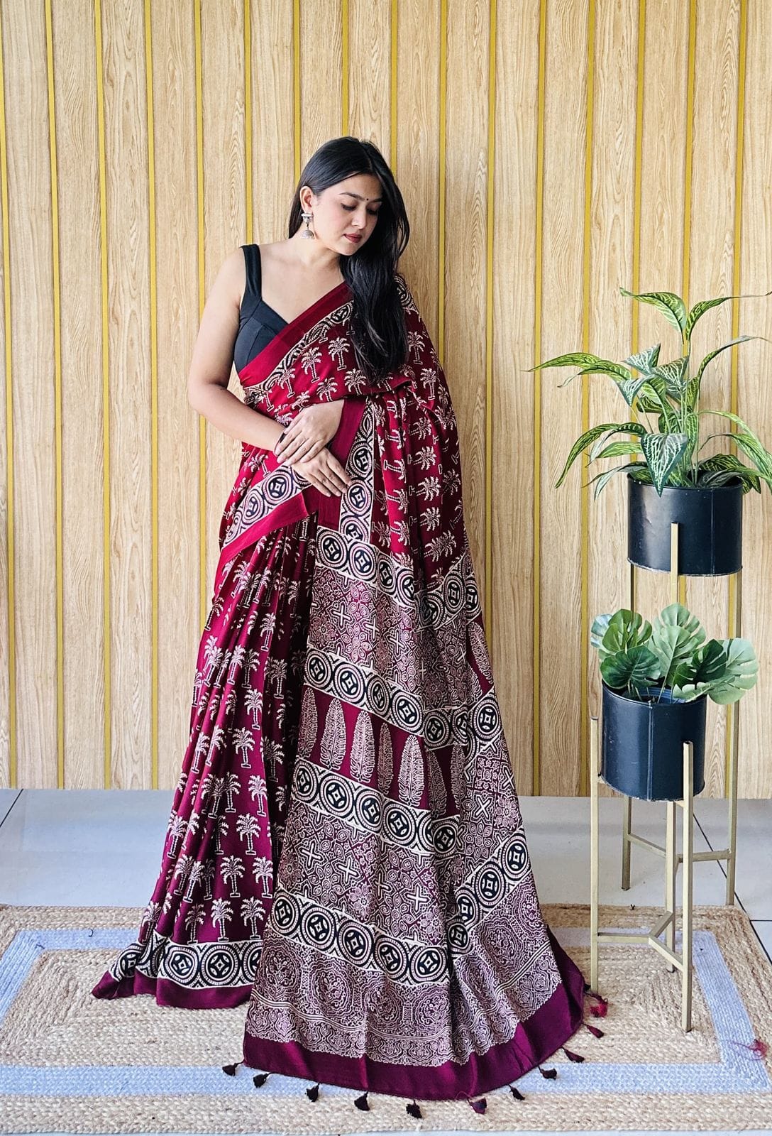 SUPER RICH PURE GAJI SATIN AJRAK SAREE