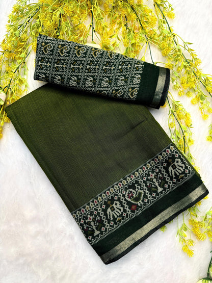Soft mul mul cotton silk sarees  with pen kalamkari design