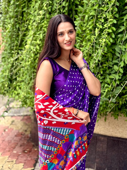 SUPER RICH PURE GAJI SATIN AJRAK SAREE