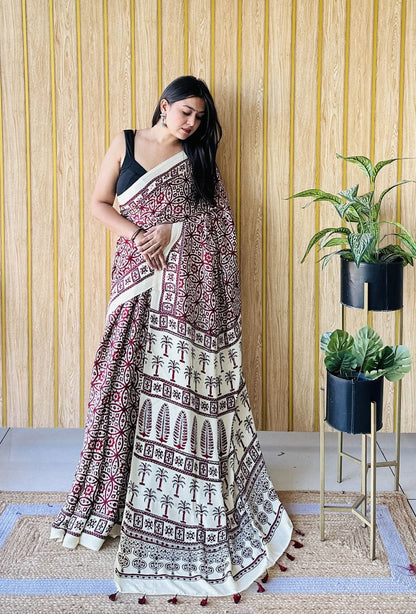 SUPER RICH PURE GAJI SATIN AJRAK SAREE